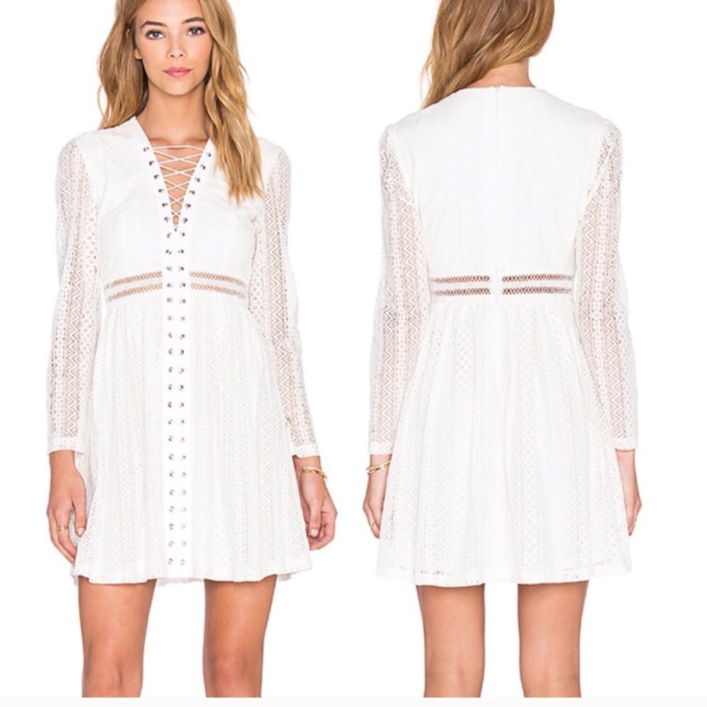 Bardot white corset style dress